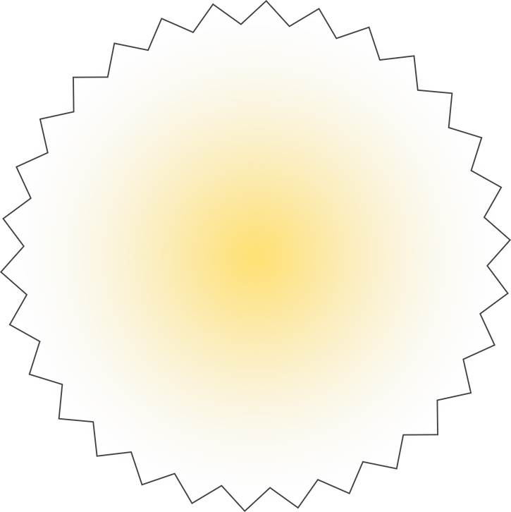 Solid Lined Simple Small Burst with Yellow Gradient Glow